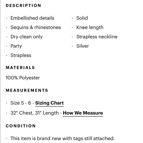 Jump Apparel Strapless Sequin Party Dress NWT - Picture 3 of 3